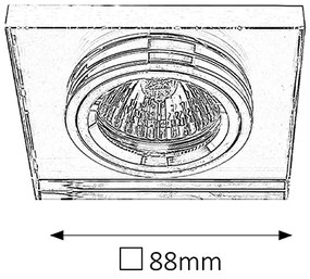 RABALUX Bodové podhľadové stropné osvetlenie SPOT FASHION, 1xGU5, 3, 50W, 9x9cm, hranaté, chrómované