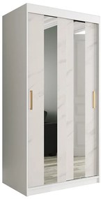 Skriňa Marmur Pole 100 biely/mramor biely