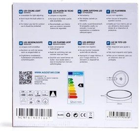 Aigostar - LED Stropné svietidlo LED/12W/230V 3000K pr. 23 cm  biela