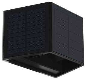 Exteriérové solárne nástenné LED svietidlo Wings2, 1x LED 2w, čierna
