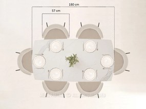 Moderný rozkladací stôl EBRU čierno-biely mramor + čierna podnož
