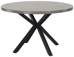 Jedálenský stôl, betón/čierna, priemer 120 cm, MEDOR