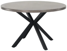 Jedálenský stôl, betón/čierna, priemer 120 cm, MEDOR
