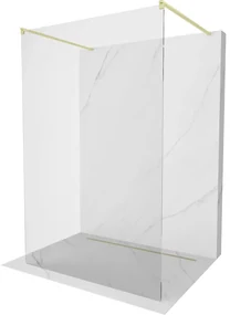 Mexen Kioto, sprchová zástena Walk-In 110 x 200 cm, 8mm číre sklo, zlatý matný profil, 800-110-002-55-00