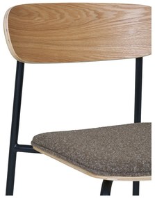 Čierna/hnedá stohovateľná jedálenská stolička v dekore jaseňa Estepona – House Nordic