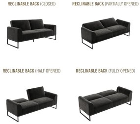 Čierna rozkladacia pohovka 217 cm Adley - CosmoLiving by Cosmopolitan