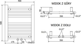 Mexen Mars, vykurovacie teleso 500x400 mm, 140 W, chrómová, W110-0500-400-00-01