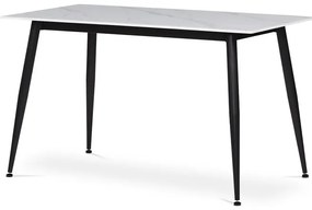 Autronic BONTEC Jedálenský stôl 130x70cm, keramika, mramor, HT-403M GREY Farba: Biela