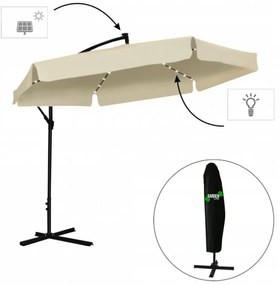 Záhradný slnečník s LED osvetlením 3 m - Béžový
