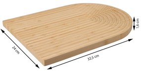 Drevený servírovací podnos Stripe Oval, 32,5x24 cm