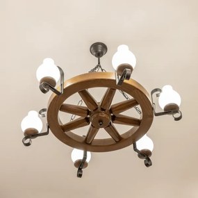 Brilagi - Luster na reťazi ROATA 6xE14/40W/230V priemer 70 cm buk/orech