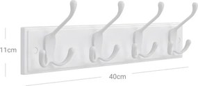 Nástenný vešiak biely ABP-E1030 WT