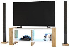 TV stolík Nicolas (biela) (s RGB LED osvetlením). Vlastná spoľahlivá doprava až k Vám domov. 1054997