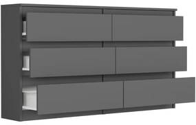 Moderná komoda R-140 - rôzne farebné prevedenia antracit