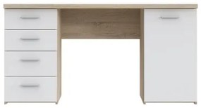 Písací stôl ARENO biela/dub sonoma