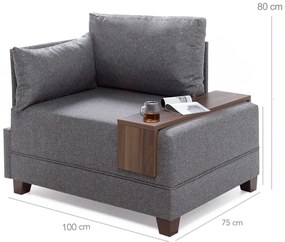 Křeslo Fly levé antracitové