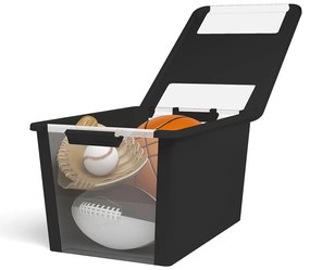 Úložný box z recyklovaného plastu s vekom, veľkosť S - 11 l, 19x36,5x26 cm