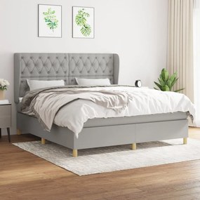 Boxspring posteľ s matracom svetlosivá 100x200 cm látka 3128773