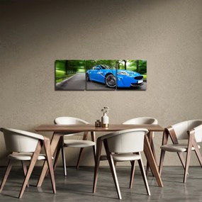 Obraz - Závodné auto (s hodinami) (90x30 cm)