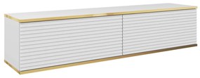 Závěsný televizní stolek Oro MDF 135 cm  bílý/zlatý