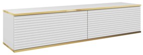 Závesný televízny stolík Oro MDF 135 cm biely/zlatý