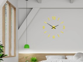 Nástenné samolepiace hodiny Klaus 75 cm žlté