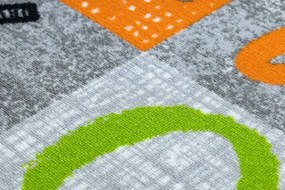 Koberec JUMPY Patchwork sivý/pomarančový/nebeský