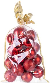 Gule MagicHome Vianoce, 20 ks, 6 cm, červené, na vianočný stromček