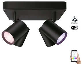 WiZ - LED RGBW Stmievateľné bodové svietidlo IMAGEO 4xGU10/4,9W/230V čierna Wi-Fi WI0071