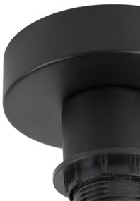 Stropné svietidlo s tienidlom z bavlny čierne so zlatom 25 cm - Combi Black