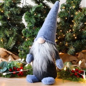 Vianočná dekorácia Trpaslík, výška: 39 cm, modrá