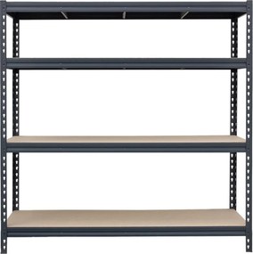 Kovové regály BULLRACK RIVET PRO 200x150x60 DTD drevotrieska 5 úrovní antracitová sivá