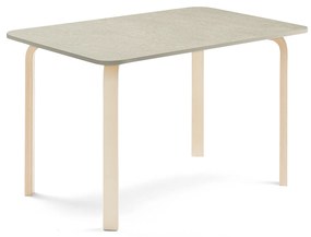 Stôl ELTON, 1200x800x710 mm, linoleum - šedá, breza