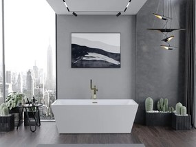 Mexen Lita, voľne stojaca vaňa 170 x 75 cm, biela, zlatý lesklý prepad, 52121707500-50