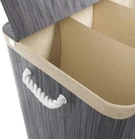 Bambusový košík na bielizeň 150 l s vekom a vreckom