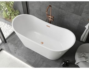 Mexen Montana, voľne stojaca vaňa 180 x 80 cm, biela, medený prepad, 52011808000-65