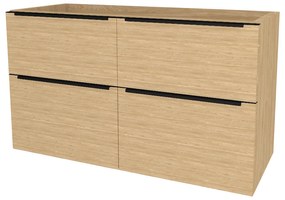 Mereo, Mereo Mailo, kúpeľňová skrinka 121 cm, čierne madlo, Multidecor, Dub olejovaný, MER-CN593SBDUO1