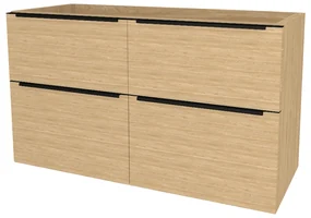 Mereo, Mereo Mailo, kúpeľňová skrinka 121 cm, čierne madlo, Multidecor, Dub olejovaný, MER-CN593SBDUO1