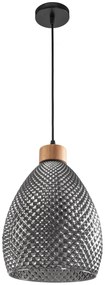 Toolight - Retro sklenená stropná lampa E27 60W APP897-1CP, čierna, OSW-05697