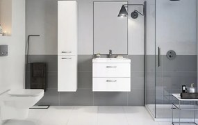 Cersanit Lara Como 80, závesná skrinka + keramické umývadlo, 794x447x460 mm, biela lesklá, S801-149-DSM
