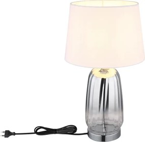 Globo 24142W - Stolová lampa CLASSY 1xE27/40W/230V biela/strieborná