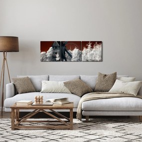 Obraz mlyna (s hodinami) (90x30 cm)
