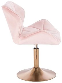 LuxuryForm DESIGN Stolička MILANO VELUR na zlatom tanieri - svetlo ružová