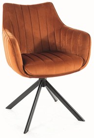 Jedálenská stolička Azalia Velvet, oranžová / čierna
