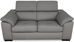 Moderná kožená pohovka LOREN II (2P), sivá (madras - 128 grey)