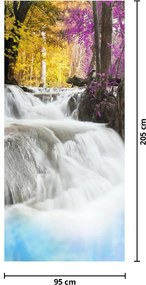 Fototapeta na dvere - Erawan, vodopád v lese (95x205cm)