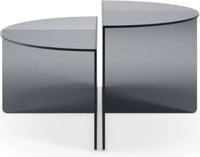 Sivé sklenené okrúhle konferenčné stolíky v súprave 2 ks ø 80 cm Velta – MOME