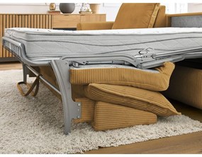 Žltá menčestrová rozkladacia rohová pohovka (variabilná) Augustin – Bobochic Paris