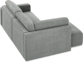 Sivá ženilková rozkladacia/s úložným priestorom rohová pohovka (ľavý roh/do L) Kona – Makamii