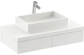 Kúpeľňová skrinka pod umývadlo RAVAK Formy biela vysoko lesklá 1200 x 220 x 550 mm X000001031